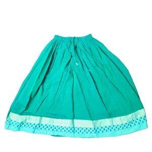 Fabindia Cotton Dark Green Boho Flowy Skirt Girls 6-8 years